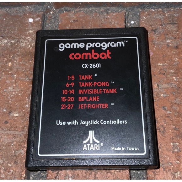 Atari Game Program "COMBAT" CX-2601 Black Game Cartridge - Picture 1 of 3